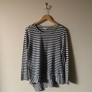 CAbi Striped Navy and White Long Sleeve Tunic